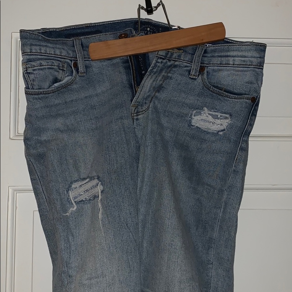 Brooke ankle skinny light wash patch jeans